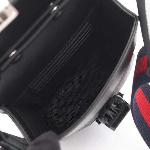 Gucci Super GG Supreme Shoulder Bag Leather Grey Black Multicolor - Picture 3 of 4